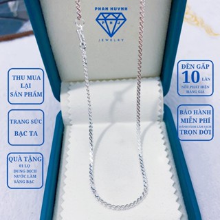 Dây chuyền bạc nam nữ xoắn S dẹt, vòng cổ xoắn thừng bạc 925 PHAN HUYNH JEWELRY, quà tặng bạn