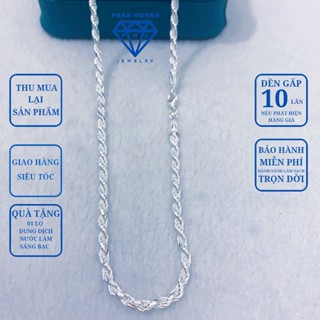 Dây chuyền bạc xoắn thừng, vòng bạc nam xoắn dẹt bạc 925 PHAN HUYNH JEWELRY, quà tặng bạn