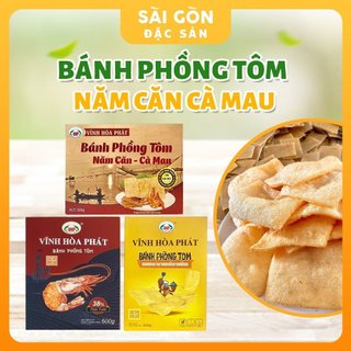 Bánh Phồng Tôm Năm Căn Cà Mau Vĩnh Hòa Phát Đặc Biệt Cao Cấp Đậm Vị Tôm Hộp 250 gam và 500 Gam