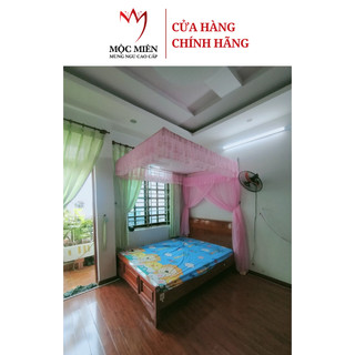 Màn Ngủ / Mùng Ngủ - Mùng Khung / Màn Khung Cao Cấp Mộc Miên Vải Voan Lạnh Loại 1, Ren Thêu Cao Cấp