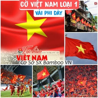 (Hỏa Tốc- Vải Phi  Đẹp - Sỉ) Cờ Tổ Quốc, Cờ Việt Nam, Cờ Đỏ Sao Vàng, Cờ Cổ Vũ Việt Nam