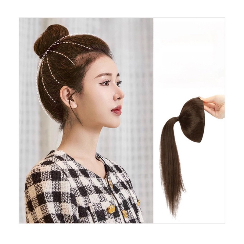 Độn phồng cột tóc giả, tóc giả độn phồng để búi, cột tóc