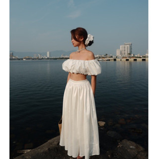 “Fleur de Coton” midi skirt by Epiphyllum