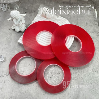Băng keo đỏ nail , cuộn keo đỏ 2 mặt dán mẫu móng , tạo fan mi , dùng trong nailbox