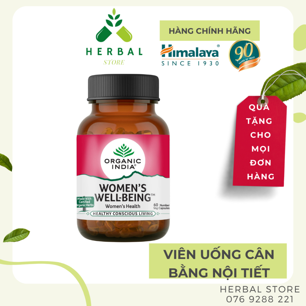 Women's Well Being ORGANIC INDIA - Viên uống cân bằng nội tiết, điều hòa kinh nguyệt