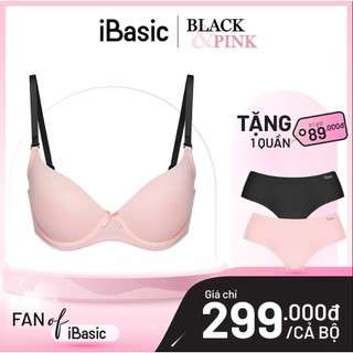 [MUA ÁO TẶNG QUẦN] Áo ngực có gọng trơn iBasic BLACK & PINK