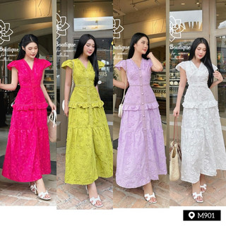 Váy thêu hoa phối ren (901) sml