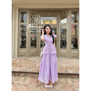 Váy thêu hoa phối ren (901) sml