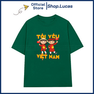 Áo Thun In Chữ Tôi Yêu Việt Nam Áo Nhóm Áo Lớp Đôi Cặp Unisex Nam Nữ Shop.Lucas