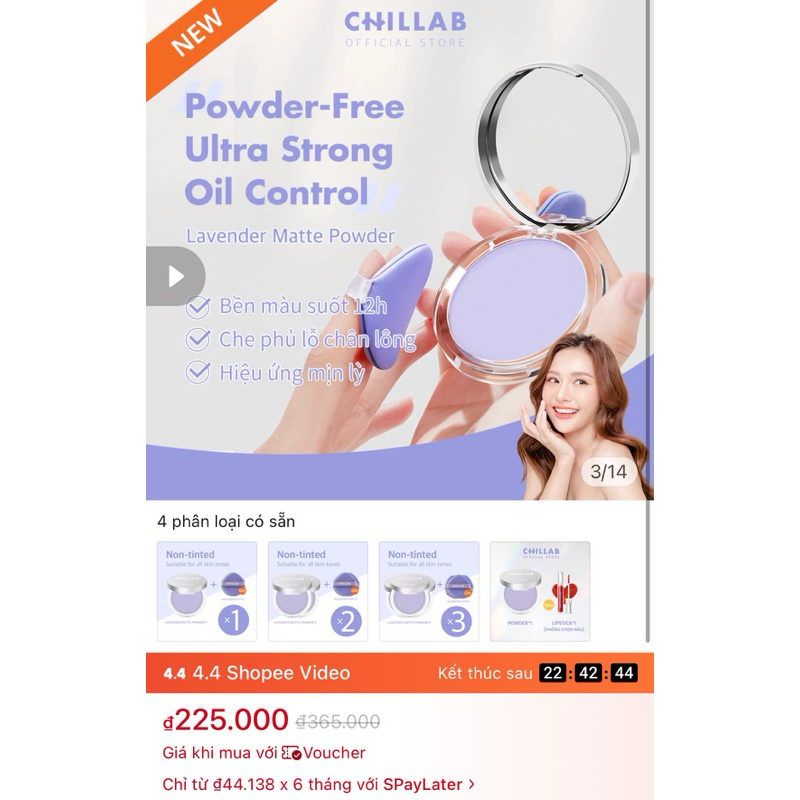 Pass Chillab phấn phủ không bột new 100% nguyên seal