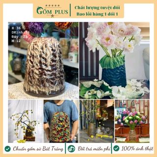 Bình chuông cắm hoa đẹp, lọ hoa dáng chuông size lớn 35cm, lọ cắm hoa dáng cao đào, ly, tuyết mai, bình gồm Bát Tràng