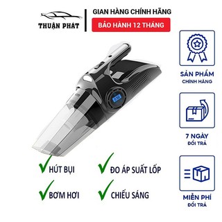 Máy hút bụi ô tô - máy bơm lốp ô tô đa năng 4 trong 1 - hút bụi, bơm lốp, đo áp suất lốp, đèn pin chiếu sáng