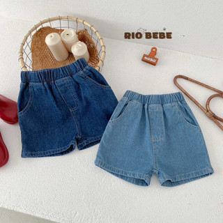 [QCCC] Quần đùi jean cho bé Quần short Jean bé trai bé gái hoạ tiết trơn hai màu