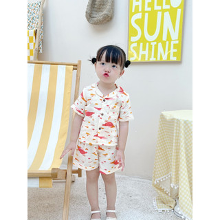 Bộ Pizama / Pijama Mặc Hè Cho Bé Chất Liệu Xô Muslin Thoáng Mát Mềm Mịn-  Bonnie Set - SEM010 - SAOLA KIDS CLOTHING