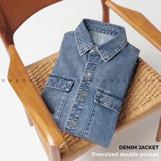 Áo khoác Oversized double pocket denim Jacket 11216