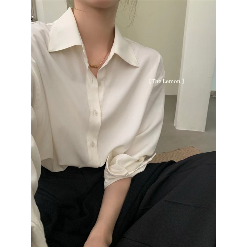 Áo sơ mi lụa Hàn 5D phong cách Hàn Quốc Áo sơ mi lụa Hàn Áo sơ mi cổ Đức basic ThuyDuong-TD1993 Boochic | BigBuy360 - bigbuy360.vn