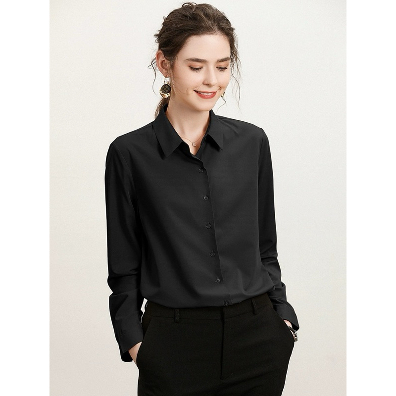 Áo sơ mi lụa Hàn 5D phong cách Hàn Quốc Áo sơ mi lụa Hàn Áo sơ mi cổ Đức basic ThuyDuong-TD1993 Boochic | BigBuy360 - bigbuy360.vn