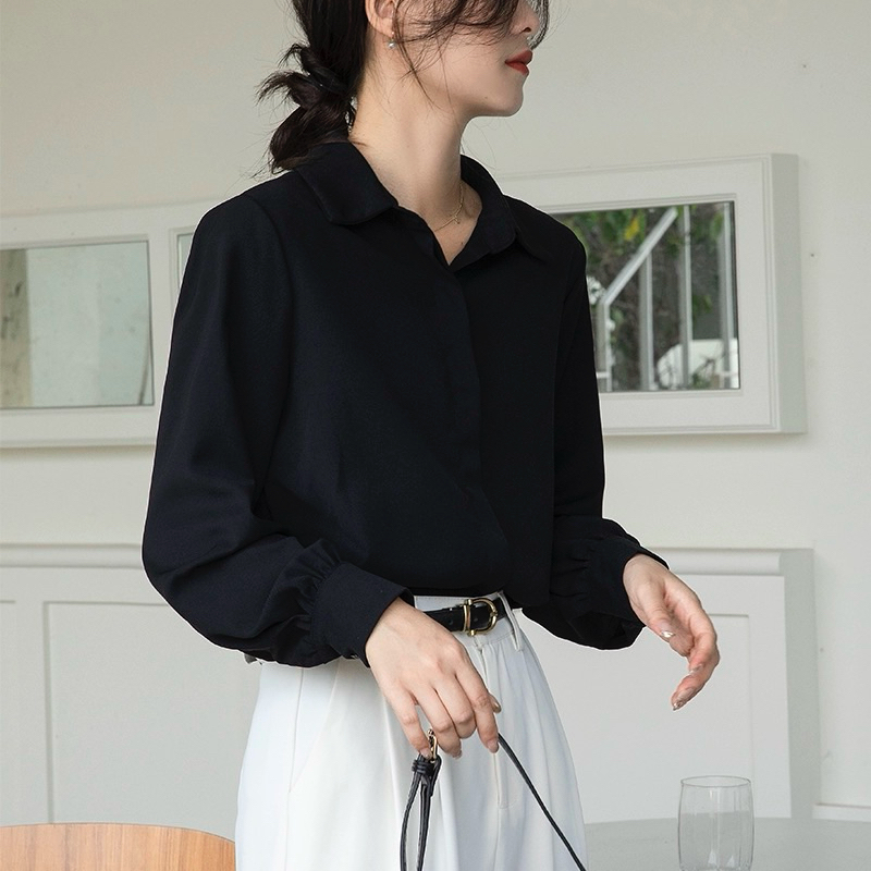 Áo sơ mi lụa Hàn 5D phong cách Hàn Quốc Áo sơ mi lụa Hàn Áo sơ mi cổ Đức basic ThuyDuong-TD1993 Boochic | BigBuy360 - bigbuy360.vn