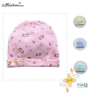  Mũ sơ sinh cho bé mũ bo 2 lớp màu in bông  thương hiệu MINTUU - 6041 