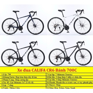  Xe đạp đua Califa CR6 bánh 700cc  Tặng giá đõ bình nước+ chắn bùn +lục giác  