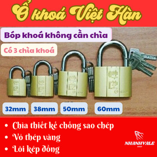 Ổ khoá bóp chìa muỗng Hàn Quốc cao cấp ổ khóa các cỡ 32mm, 38mm, 50mm, 63mm