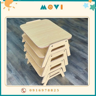 Bàn gỗ cho bé, bàn học trẻ em ngồi bệt, bàn xếp gọn