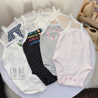 [Xả Hàng] Bodysuit - Body chip hai dây cotton cho bé gái (5 đến 12kg)