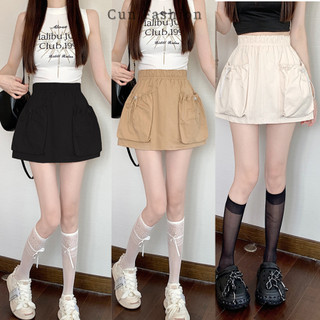 Chân váy chữ a phồng nhẹ cạp lưng chun túi kiểu Cun Fashion Phong Cách Hàn Quốc Có Quần Trong chuẩn xinh