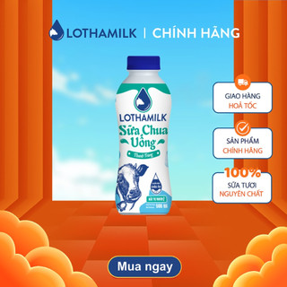 Sữa chua uống thanh trùng Lothamilk có đường chai 500ml