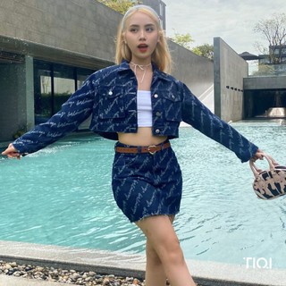 Áo khoác denim họa tiết chữ TiQi Jeans K304