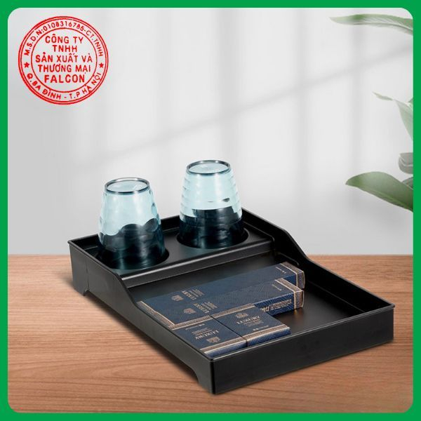 Khay Đựng Đồ Amenities, Khay Đựng Đồ Tiêu Hao 2 Lỗ Úp Cốc Trong Phòng Tắm Khách Sạn, Nhà Nghỉ, Resor