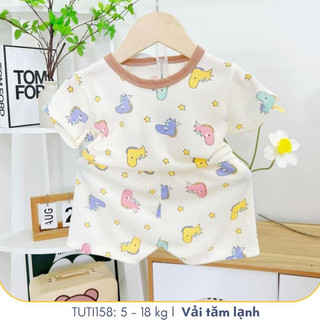 Đồ bộ cộc tay nhiều họa tiết cho bé trai bé gái, Đồ bộ mặc nhà cho bé, TUTI158