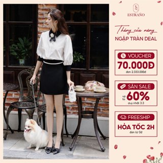  SET SƠ MI CHÂN VÁY DÁNG A TIỂU THƯ SANG CHẢNH - MAIKA SET BY ESTRANO 