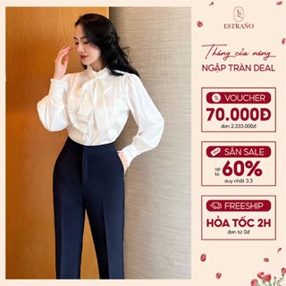  Áo sơ mi cổ nơ chân váy xòe trẻ trung thanh lịch : Fiona Blouse và Emma skirt by Estrano 