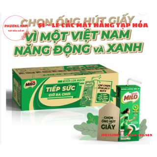Thùng sữa milo 48 hộp x 180ml có đường/ít đường