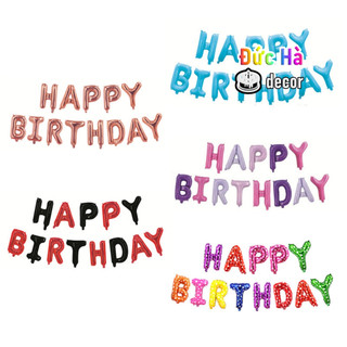  Set 13 bóng bay chữ Happy Birthday - Trang trí bánh kem, trang trí bánh Gato, trang trí bánh sinh nhật