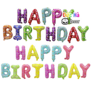 Bộ Bong Bóng 16inch Hình Chữ HAPPY Birthday Nhiều Màu Sắc Trang Trí Tiệc Sinh Nhật Cho Bé Party City