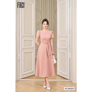Đầm Nữ 𝐅𝐀𝐂𝐈 Dáng Dài Váy Công Sở Chất Chéo Ý Cao Cấp Dáng A Xoè Điệu Đà Nữ Tính FC240203