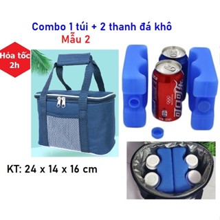   Kèm 2 đá nhựa 2 sóng  Sét túi giữ nhiệt đá khô giữ lạnh sữa mẹ  không kèm bình sữa  