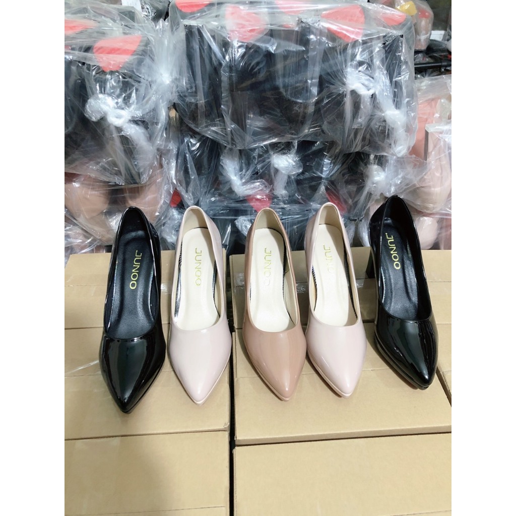Giày cao gót đúp đế 8 phân cao trước 2cm đế cao su non mềm êm chân dễ mang phom chuẩn
