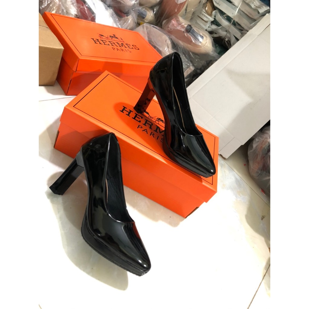 Giày cao gót đúp đế 8 phân cao trước 2cm đế cao su non mềm êm chân dễ mang phom chuẩn