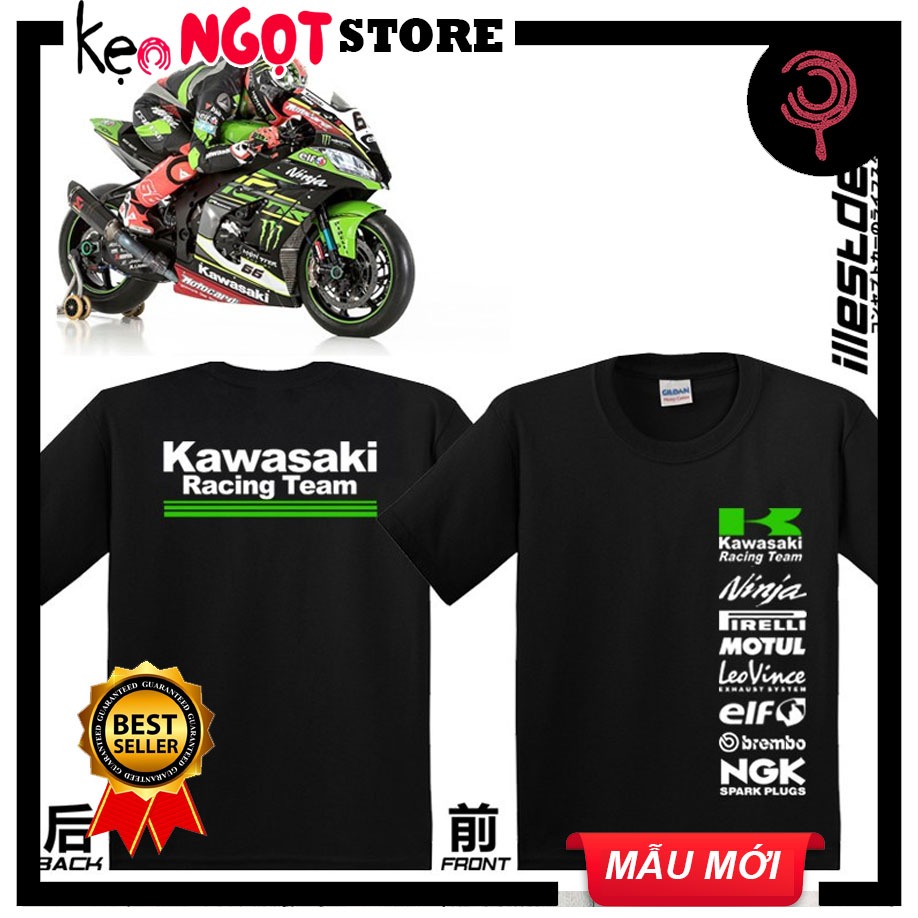 Áo Thun Tay Ngắn In Hình Kawasaki Racing Team Thời Trang Mùa Hè Dành Cho Kawasaki ZX6R ZX10R NINJA 4