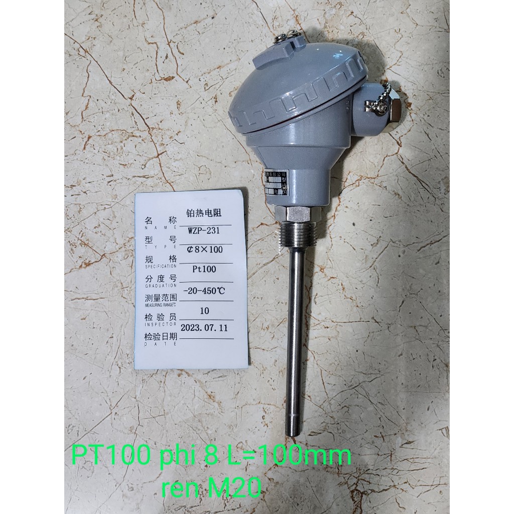 Can nhiệt, cảm biến nhiệt củ hành PT100 phi 8