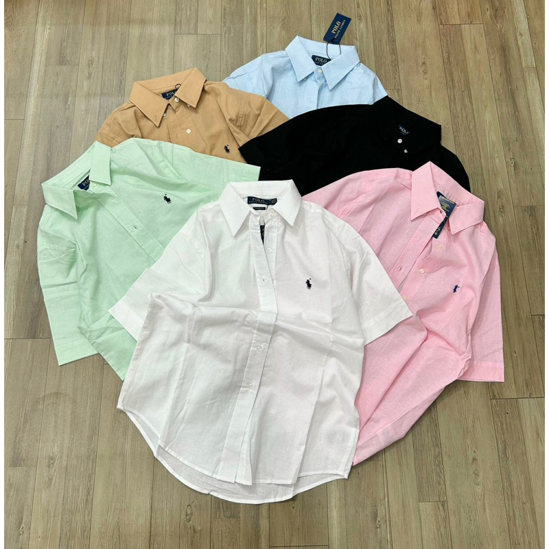 Áo sơ mi linen polo tay ngắn