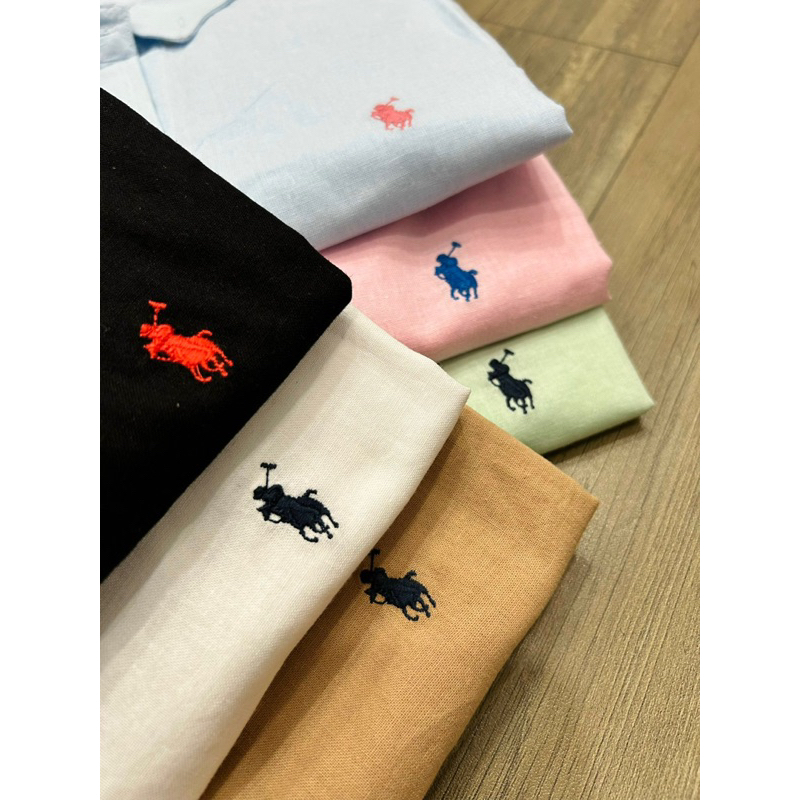 Áo sơ mi linen polo tay ngắn