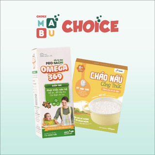 Combo cháo hạt vỡ Mabu và dầu ăn dặm Omega369 PRO Sachi