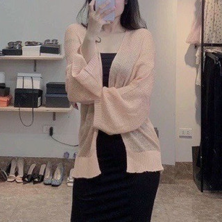 Áo len quảng châu áo khoác cardigan len mỏng cho nữ phong cách ulzzang phù hợp đi đà lạt, dạo biển