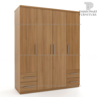 Tủ quần áo 1m6 x 2m thiết kế hiện đại, 4 hộc kéo ngoài, gỗ mdf phủ melamine tqa-tp20