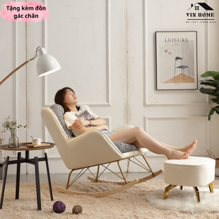 Ghế sofa thư giãn bập bênh, ghế thư giãn, ghế lười đọc sách hàng nhập khẩu - nội thất vin home