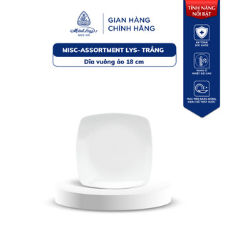 Dĩa vuông ảo sứ minh long - misc-assortment lys - trắng ngà